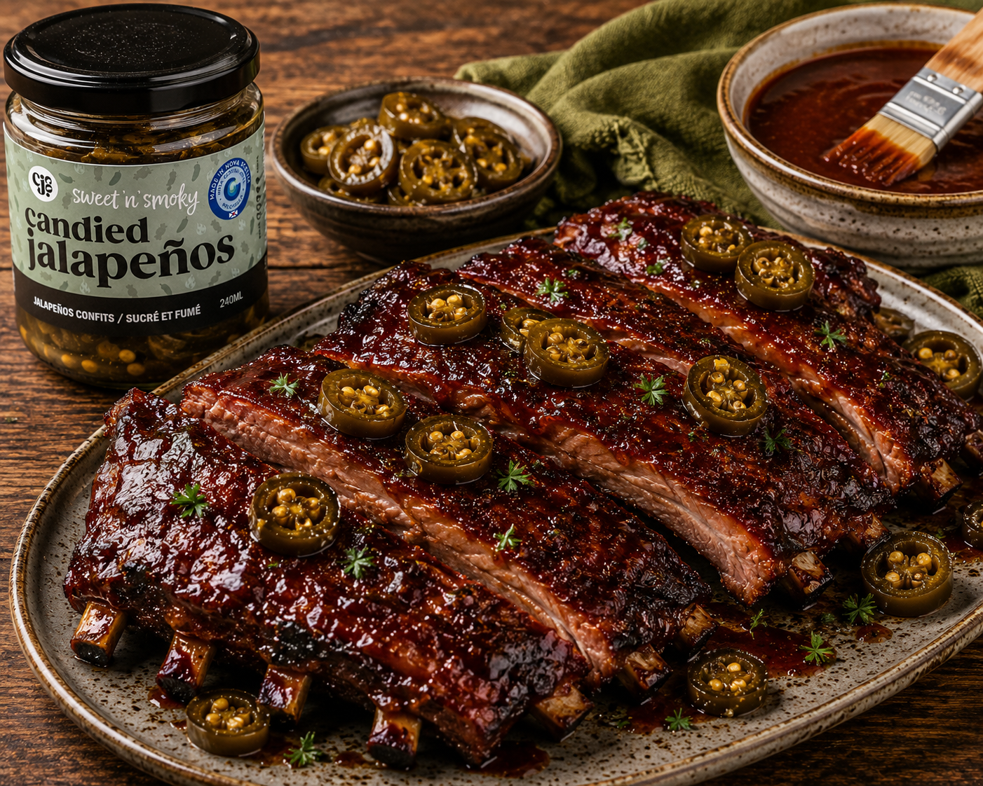 Sweet n’ Smoky Candied Jalapeño BBQ Ribs