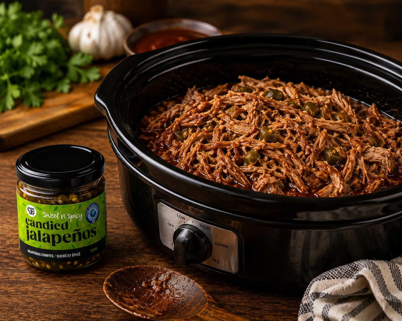 Candied Jalapeño Pulled Pork