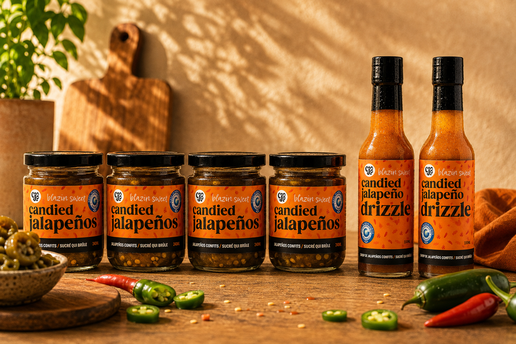Blazin' Sweet Candied Jalapeño & Drizzle Combo Pack – 4 Jars / 2 Bottles