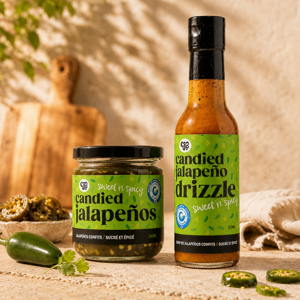 Sweet n’ Spicy Candied Jalapeño & Drizzle Combo Pack – 4 Jars / 2 Bottles