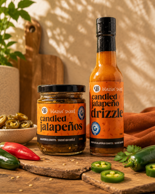 Blazin' Sweet Candied Jalapeño & Drizzle Combo Pack – 4 Jars / 2 Bottles